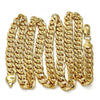 Gold Tone Basic Necklace, Pave Cuban Design, Polished, Golden Finish, 04.242.0039.30GT
