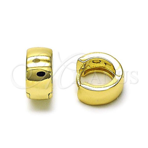 Oro Laminado Huggie Hoop, Gold Filled Style Chunky Design, Polished, Golden Finish, 02.213.0584.12