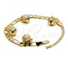 Gold Tone Charm Bracelet, Rattle Charm Design, Polished, Golden Finish, 03.63.1778.08.GT