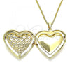 Oro Laminado Pendant Necklace, Gold Filled Style Heart Design, Polished, Golden Finish, 04.117.0037.20