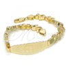 Oro Laminado ID Bracelet, Gold Filled Style Elephant and Owl Design, Polished, Golden Finish, 03.63.1940.08