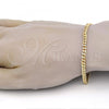 Oro Laminado Basic Bracelet, Gold Filled Style Miami Cuban Design, Polished, Golden Finish, 04.63.1360.07