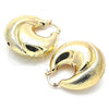 Oro Laminado Medium Hoop, Gold Filled Style Hollow Design, Brushed Finish, Golden Finish, 02.163.0134.35