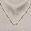 Oro Laminado Basic Necklace, Gold Filled Style Rolo and Ball Design, Polished, Golden Finish, 04.213.0325.18