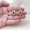 Oro Laminado Stud Earring, Gold Filled Style Love Knot Design, Polished, Golden Finish, 02.195.0324