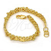 Gold Tone Fancy Bracelet, Moon Design, Polished, Golden Finish, 03.168.0010.07.GT