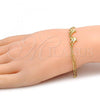 Oro Laminado Fancy Bracelet, Gold Filled Style Dolphin Design, Polished, Golden Finish, 03.168.0007.07