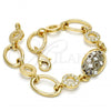 Oro Laminado Fancy Bracelet, Gold Filled Style with White Crystal, Polished, Two Tone, 03.59.0065.1.08
