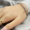 Rhodium Plated Tennis Bracelet, with Multicolor Cubic Zirconia, Polished, Rhodium Finish, 03.210.0019.3.08
