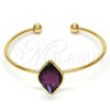 Oro Laminado Individual Bangle, Gold Filled Style with Amethyst Swarovski Crystals, Polished, Golden Finish, 07.239.0006.7 (02 MM Thickness, One size fits all)