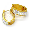 Stainless Steel Small Hoop, with Aurore Boreale Swarovski Crystals, Polished, Golden Finish, 02.255.0003.3.15