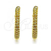 Oro Laminado Medium Hoop, Gold Filled Style Spiral Design, Polished, Golden Finish, 02.213.0460.40