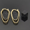 Oro Laminado Medium Hoop, Gold Filled Style Greek Key Design, Diamond Cutting Finish, Golden Finish, 5.153.044