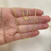 Oro Laminado Basic Necklace, Gold Filled Style Curb Design, Golden Finish, 04.09.0173.18
