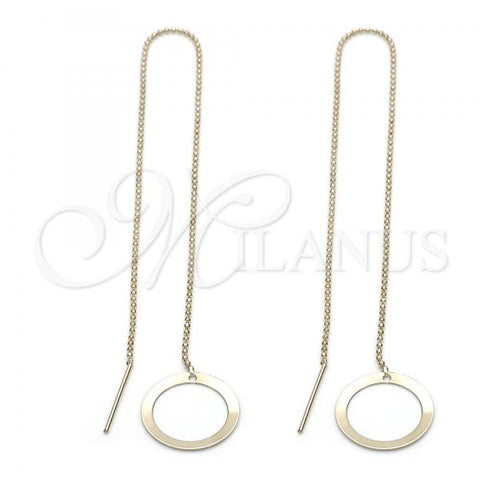 Oro Laminado Threader Earring, Gold Filled Style Polished, Golden Finish, 02.63.0638