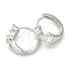 Sterling Silver Huggie Hoop, with White Cubic Zirconia, Polished, Rhodium Finish, 02.332.0023.15