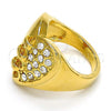 Oro Laminado Multi Stone Ring, Gold Filled Style Heart Design, with White Crystal, Polished, Golden Finish, 01.118.0039.08 (Size 8)