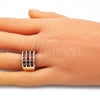 Oro Laminado Multi Stone Ring, Gold Filled Style with Garnet Cubic Zirconia, Polished, Golden Finish, 01.346.0017.2.08