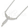 Sterling Silver Pendant Necklace, Angel Design, with White Micro Pave, Polished, Rhodium Finish, 04.336.0009.16