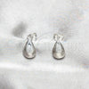 Sterling Silver Stud Earring, Teardrop Design, Polished, Silver Finish, 02.401.0095