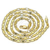 Oro Laminado Basic Necklace, Gold Filled Style Mariner Design, Polished, Golden Finish, 04.319.0005.1.24