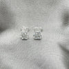 Sterling Silver Stud Earring, Flower Design, with White Crystal, Polished, Silver Finish, 02.406.0015.03