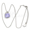 Rhodium Plated Pendant Necklace, with Tanzanite and Aurore Boreale Swarovski Crystals, Polished, Rhodium Finish, 04.239.0039.16