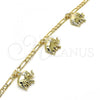 Oro Laminado Charm Anklet , Gold Filled Style Elephant Design, Polished, Golden Finish, 03.63.2023.10