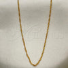 Oro Laminado Basic Necklace, Gold Filled Style Singapore Design, Polished, Golden Finish, 04.58.0008.22