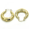 Oro Laminado Medium Hoop, Gold Filled Style Hollow Design, Polished, Golden Finish, 02.163.0067.30