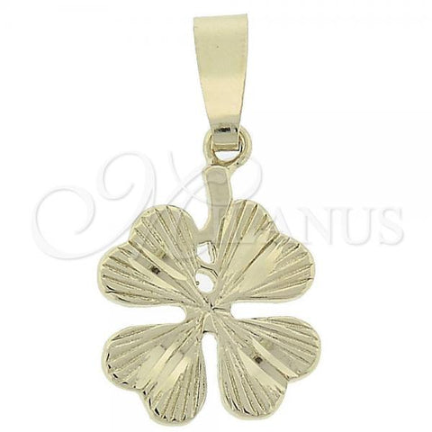Oro Laminado Fancy Pendant, Gold Filled Style Flower Design, Diamond Cutting Finish, Golden Finish, 5.183.048