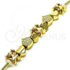 Oro Laminado Fancy Bracelet, Gold Filled Style Little Girl and Crown Design, Polished, Golden Finish, 03.63.2268.07