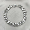 Stainless Steel Basic Bracelet, Concave Cuban Design, Polished,, 03.278.0021.08