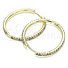 Oro Laminado Huggie Hoop, Gold Filled Style with Multicolor Cubic Zirconia, Polished, Golden Finish, 02.185.0007.1.35