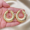 Oro Laminado Medium Hoop, Gold Filled Style Hollow Design, Polished, Golden Finish, 02.170.0423.40