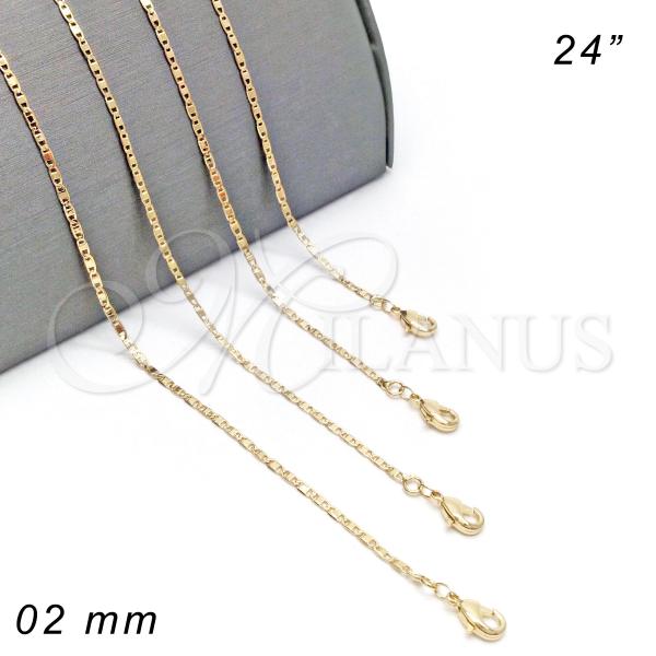 Oro Laminado Basic Necklace, Gold Filled Style Mariner Design, Polished, Golden Finish, 04.213.0051.24