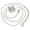 Gold Tone Pendant Necklace, with White Cubic Zirconia and White Micro Pave, Polished, Rhodium Finish, 04.213.0014.16.GT