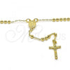 Oro Laminado Thin Rosary, Gold Filled Style Guadalupe and Crucifix Design, Polished, Golden Finish, 09.197.0001.18