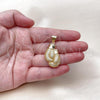 Oro Laminado Fancy Pendant, Gold Filled Style with White Micro Pave, Polished, Golden Finish, 05.342.0083