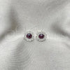 Sterling Silver Stud Earring, with Dark Amethyst Cubic Zirconia, Polished, Silver Finish, 02.397.0041.05