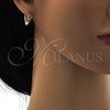Oro Laminado Huggie Hoop, Gold Filled Style with White Cubic Zirconia, Polished, Golden Finish, 02.196.0058.15