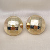Oro Laminado Stud Earring, Gold Filled Style Hollow and Disco Design, Polished, Golden Finish, 02.411.0044