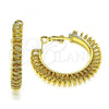 Oro Laminado Medium Hoop, Gold Filled Style Spiral Design, Polished, Golden Finish, 02.213.0460.40