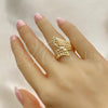 Oro Laminado Elegant Ring, Gold Filled Style Diamond Cutting Finish, Golden Finish, 01.233.0008.08 (Size 8)