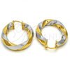Oro Laminado Medium Hoop, Gold Filled Style Matte Finish, Two Tone, 02.170.0103.30