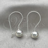 Sterling Silver Dangle Earring, Ball Design, Polished, Silver Finish, 02.395.0023
