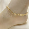 Oro Laminado Basic Anklet, Gold Filled Style Figaro Design, Polished, Golden Finish, 5.222.014.10