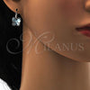 Rhodium Plated Leverback Earring, Butterfly Design, with Aquamarine Swarovski Crystals, Polished, Rhodium Finish, 02.239.0011.2