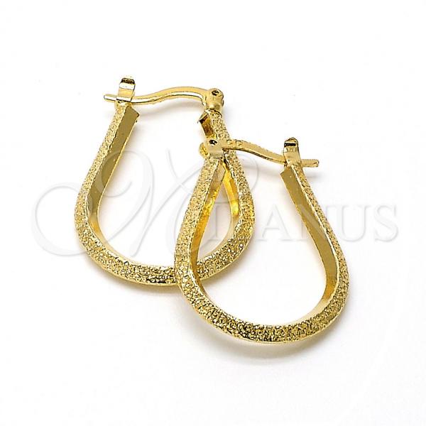 Oro Laminado Medium Hoop, Gold Filled Style Matte Finish, Golden Finish, 5.144.021