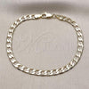 Oro Laminado Basic Bracelet, Gold Filled Style Curb Design, Polished, Golden Finish, 5.222.004.08